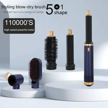 5 in 1 Hair dryer Professional Negative Ion curling Iron Hair Straightener Brushless Motor High Speed Hair Dryer Hot Comb Set