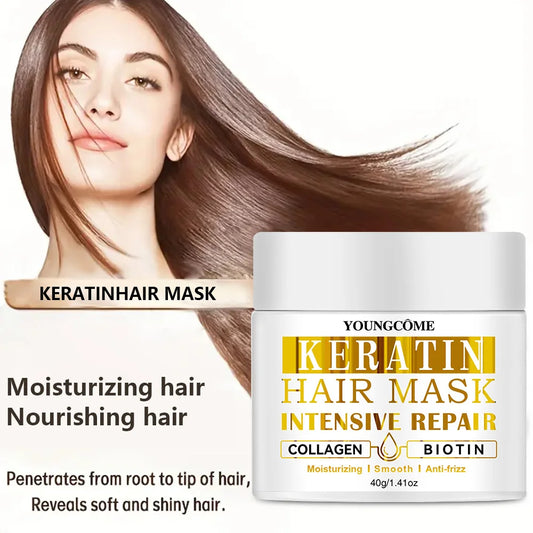 Tratamento Capilar com Queratina, Reparação Profunda, Hidratante e Condicionador, Máscara Capilar Essencial para Tratamento de Cabelos Secos e Danificados.